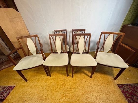 Image 1 of Set di 6 sedie da pranzo in teak vintage di metà secolo di GPlan, 1970