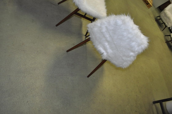 Set of Erika Side Chairs by Judit Burián for SZKIV, 1959, White, Mid Century Modern (photo 6 of 9)