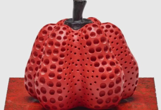 Yayoi Kusama, Original 7/30 Kürbis (Rot) Handsignierte Skulptur auf Sockel mit Box 1998 – Bildhauerei, Wood (photo 5 of 5)