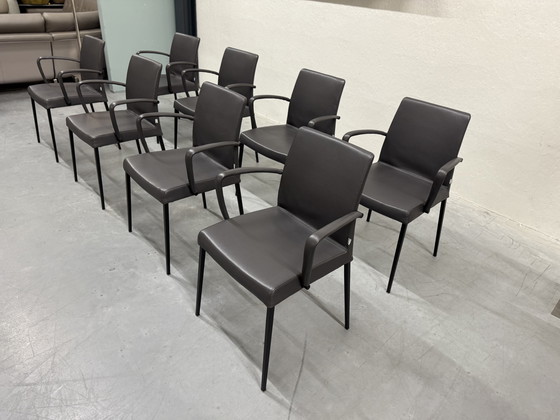 Image 1 of 8 Jori Perla eetkamerstoelen Lipano leer 