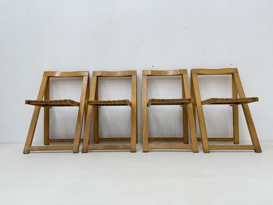 Image 1 of Set van 4 Aldo Jacober voor Alberto Bazzani klapstoelen, jaren 1960