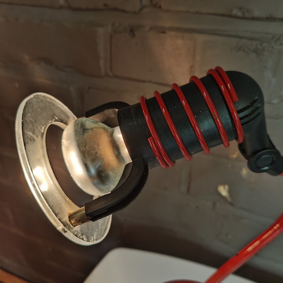 Vintage ESTO Style Red Spiral Table Lamp – Memphis Postmodern 1980s 1990s – Metal (photo 13 of 14)