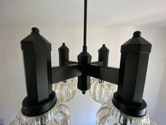 Jugoslawischer Mid-Century-Kronleuchter aus den 1970er Jahren von KAJ Svetila Kozole, Slowenien – Glass (photo 5 of 18)