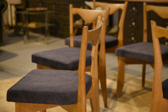 Image 1 of "Set van 6 stoelen van Guillerme en Chambron voor uw huis, jaren 1950"