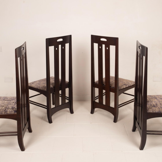 Charles Rennie Mackintosh Glasgow Style Ingram Low Chairs aus Eschenholz für Cassina – Esszimmerstühle, Wood (photo 7 of 20)