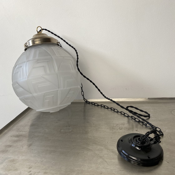 Image 1 of Ancienne  Lampe Suspension Lampe Art-Deco Vintage