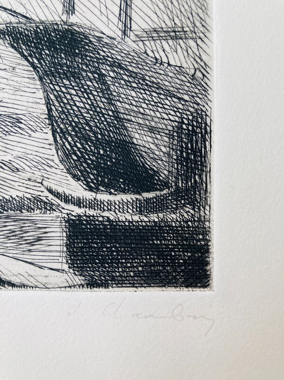 Image 1 of Jack Chambrin - Vintage Etching - Harbor