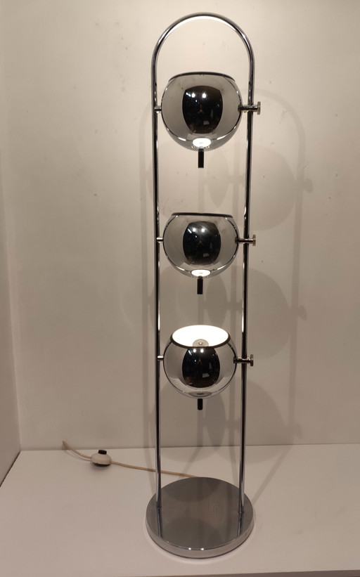 Vintage chrome eye ball floor lamp