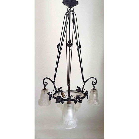 Image 1 of Vintage Degué 4-light Art Deco chandelier