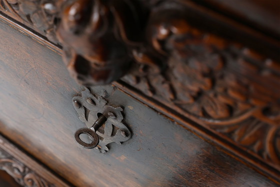 Image 1 of 16th Century Italian Renaissance Cabinet in Walnut with Rich Carvings