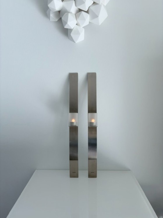 Set de 2 apliques de pared Blomus de acero inoxidable 60 cm – Decoración de pared, rvs (photo 14 of 21)