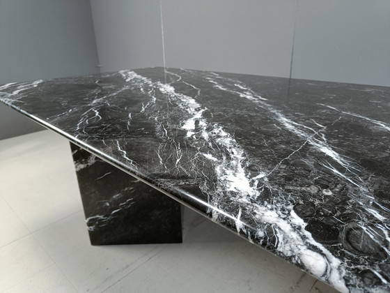 Image 1 of Vintage Black Marble Dining Table, 1970S 