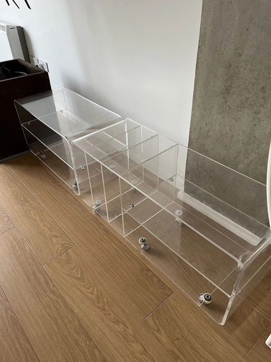 Image 1 of Set di trolley in acrilico e plexiglass - Anni '70