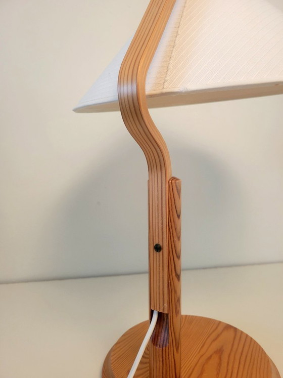Image 1 of Lampada da tavolo vintage in pino di Solbackens AB, Svezia 1970