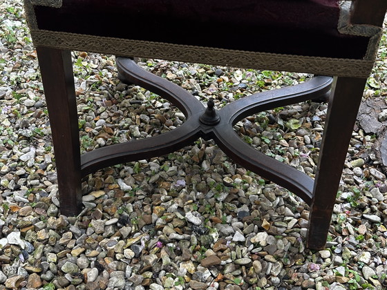 Image 1 of Sedia inglese in mogano, gambe a forma di X, XIX secolo