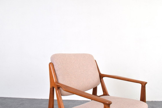Image 1 of Mid-Century Teak & Wool Ella Armchair by Arne Vodder for Vamo Sønderborg, 1960s.