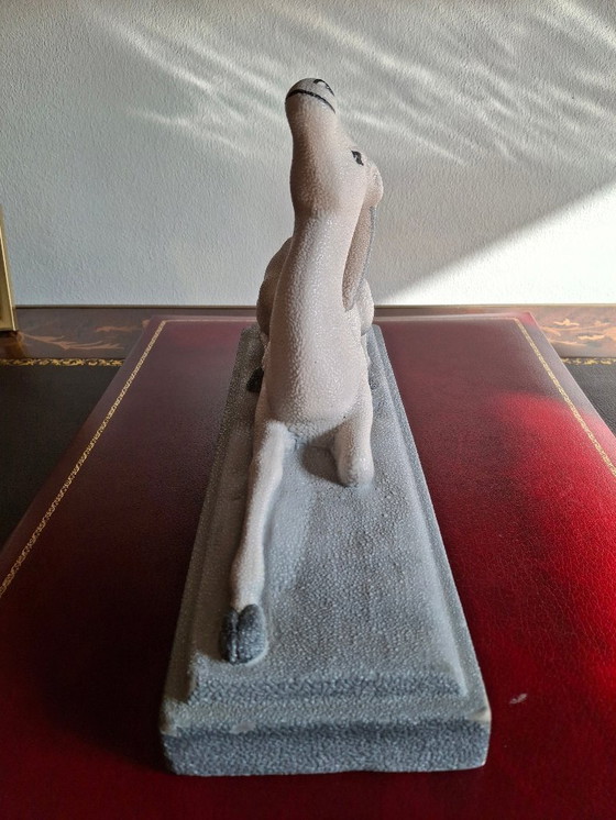 Image 1 of Antílope Gacela Cerámica Art Déco nacarada