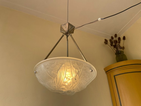 Noverdy Lampada a sospensione a ciotola francese Art Déco 1930 – Lampade a sospensione, Ottone (photo 11 of 12)