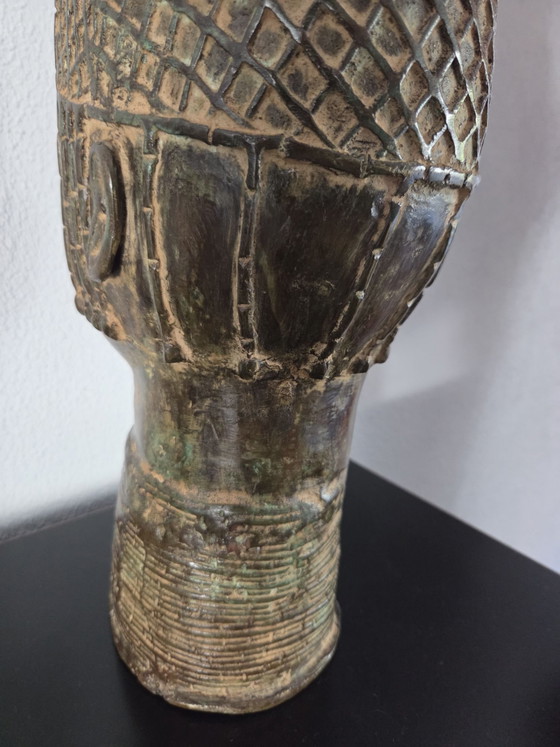 Benin Bronze Head Queen Mother (Iyoba) Idia – Sculpture (photo 11 of 13)