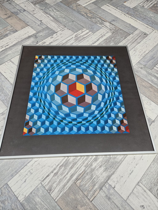 Vasarely framed vintage