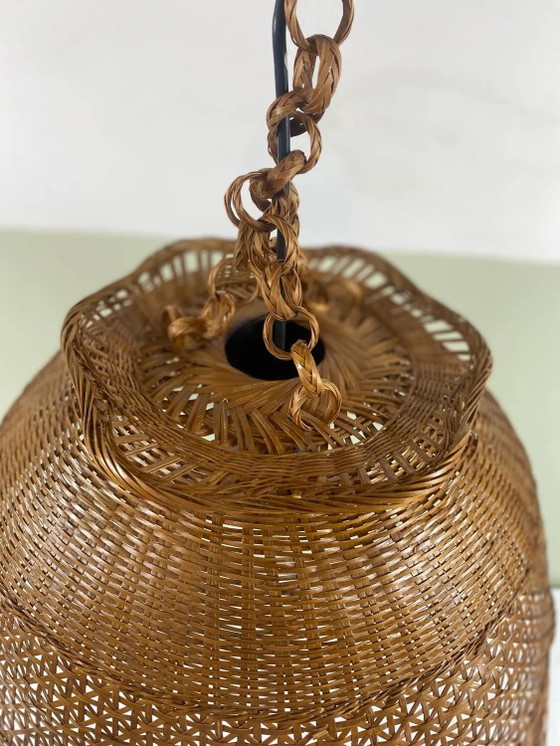 Sospensione vintage in canna – Lampade a sospensione, Wicker, Rattan, Bohemian (photo 5 of 17)