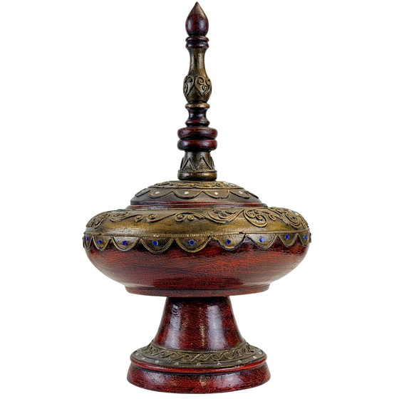Antico contenitore per offerte Hsun-Ok birmano – Myanmar c. 1890–1920 – Oggetti decorativi, Legno, Vetro (photo 5 of 10)