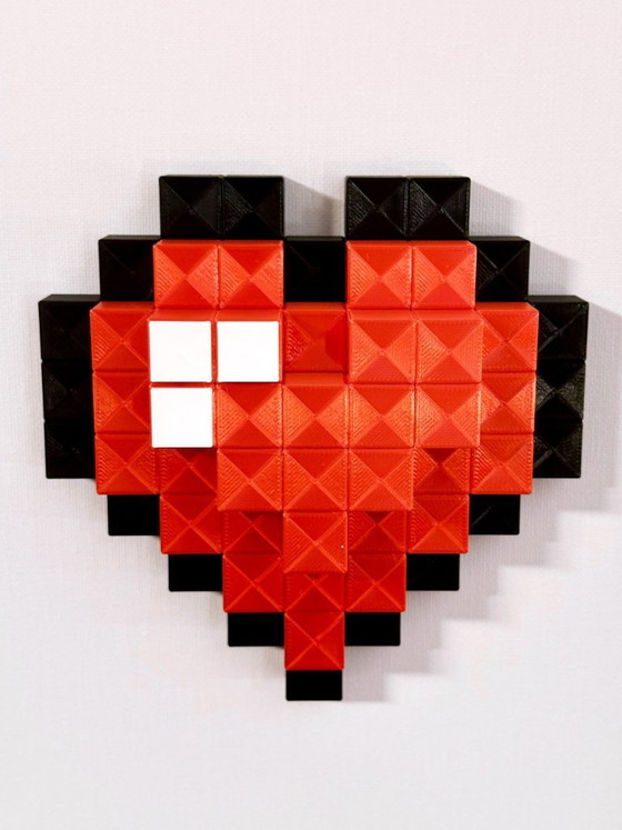 Image 1 of Cœur 8-bit - Décoration murale