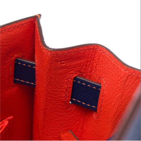 Image 1 of Borsa Hermes Kelly 32 En Cuir Bleu - 103430