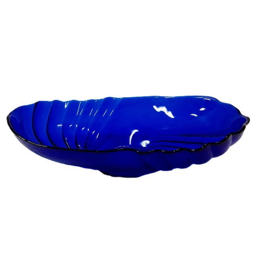 Noix en verre cobalt vintage, bonbonnière