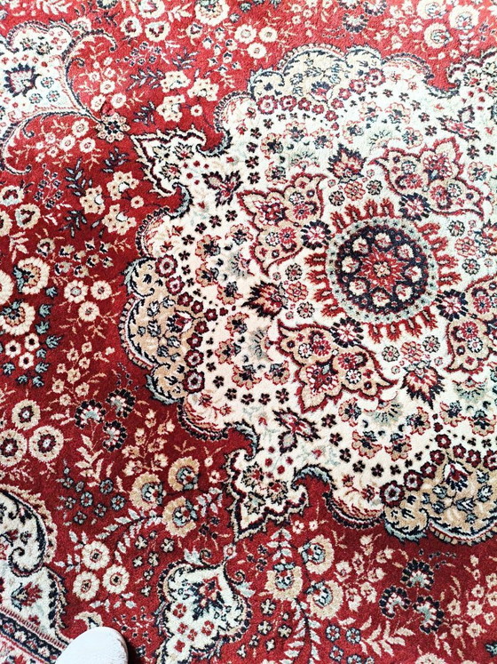 Image 1 of Groot vintage tapijt van puur wol met Perzisch dessin, 240x340 cm, gemaakt in Frankrijk.