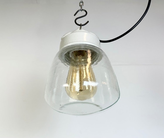 Image 1 of Lampada a sospensione vintage in porcellana bianca, anni '70