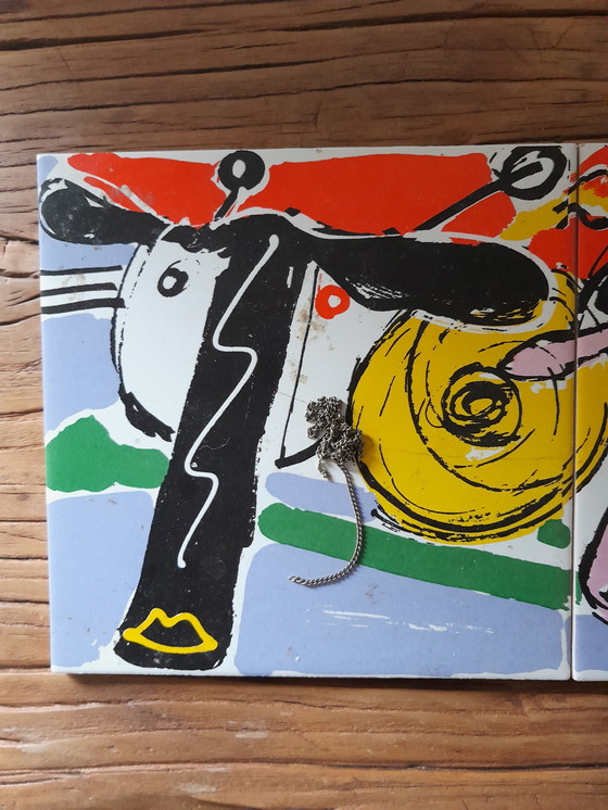 Image 1 of Conjunto de 3 azulejos pintados de Peter Diem