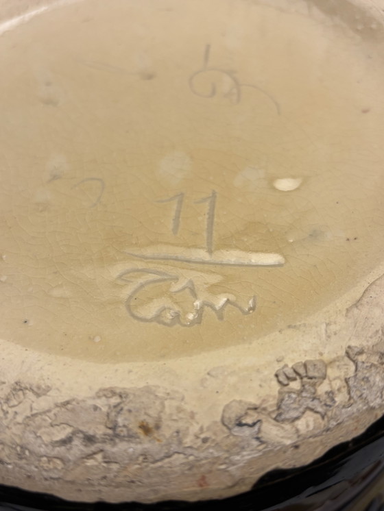 Image 1 of Grande vaso vintage in stile cloisonné - dipinto a mano - 50 cm - ottimo in