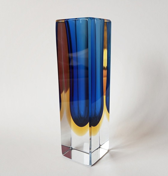 Image 1 of Modernist Block Vase von Flavio Poli Murano 1970'S