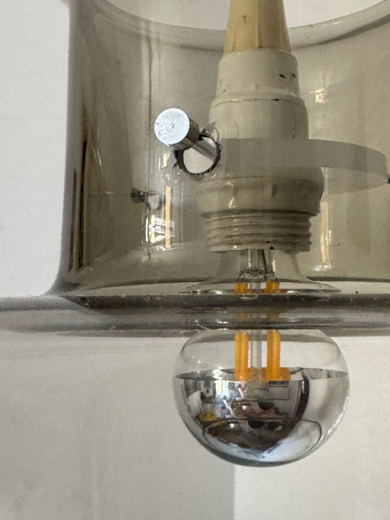 Image 1 of Smoked glass Space Age pendant light, 1970s