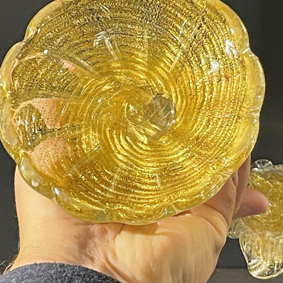 Murano Candleholder in Golden Glitter Glass by Ercole Barovier & Toso, 1950s – Candle holders (photo 16 of 17)