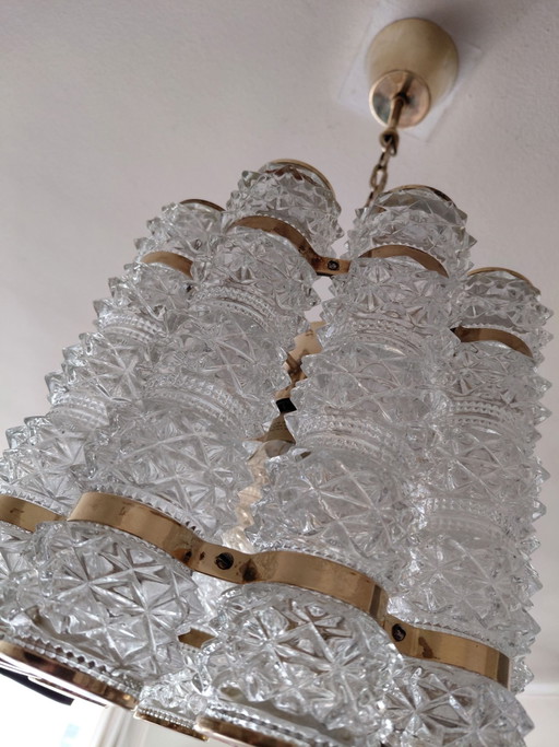 Lampadario Mid-Century Carl Fagerlund - Orrefors / Konsthantverk Tyringe