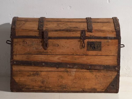 Malle de voyage ancienne en pin – Europe Centrale, vers 1900 – Armoires de rangement, Iron, Rustic (photo 32 of 40)