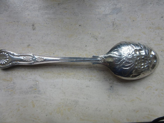 Image 1 of Berry Spoon EPNS A1 Sheffield England Silverplate Art Nouveau Style
