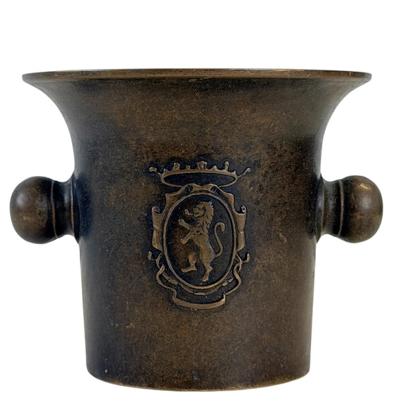 Antieke Italiaanse bronzen vijzel en stamper – ca. 1880–1900 – Keukenaccessoires (photo 2 of 8)