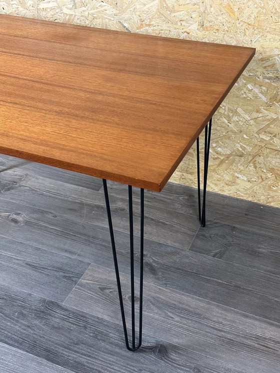 Image 1 of 60er 70er Jahre Teak & Metall Esstisch Dining Table Danish Modern Design Denmark
