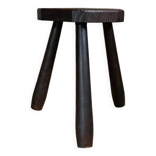 Tabouret de ferme vintage brutaliste – krukjes, Wood