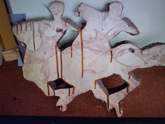 Image 1 of Decorazione murale butalista con uomini a cavallo