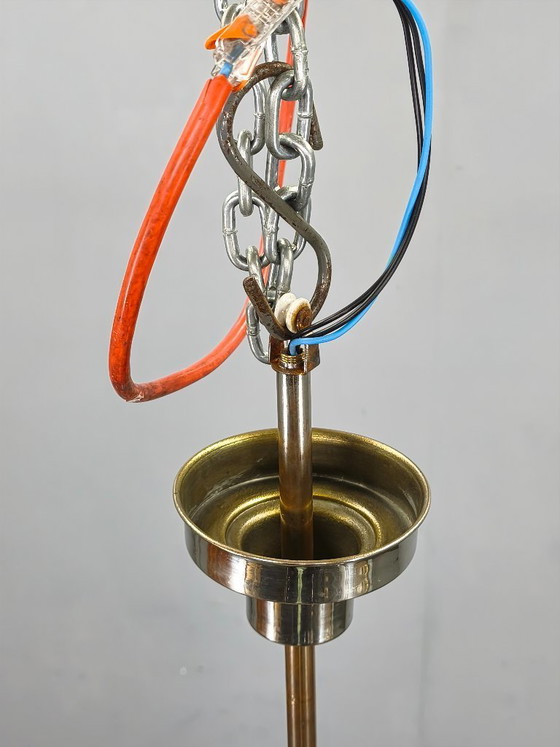 Image 1 of Art-Deco-Kronleuchter aus rosafarbenem Glas, Tschechoslowakei, 1940er Jahre