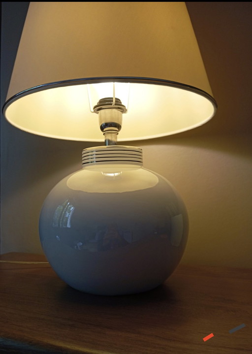 White floor lamp, white ceramic base, Beaulieu model by Envy / Portugal