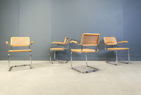 Image 1 of Set of 4 vintage Marcel Breuer style armchairs, made in italy, 1970s