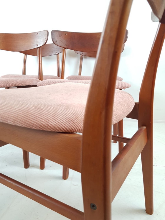 Image 1 of 6 danish dining table chairs farstrup new upholstered pink