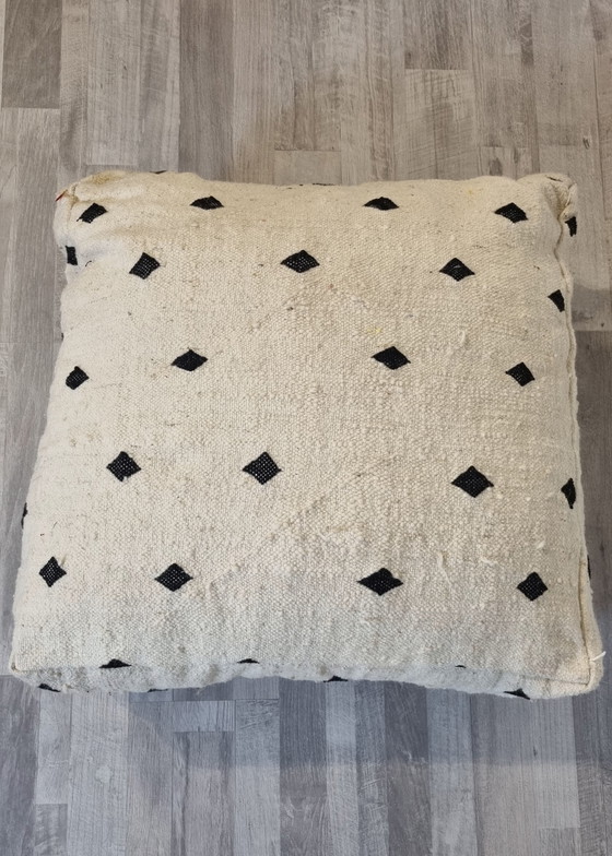 Image 1 of Kilim Berber pouf, Moroccan seat cushion