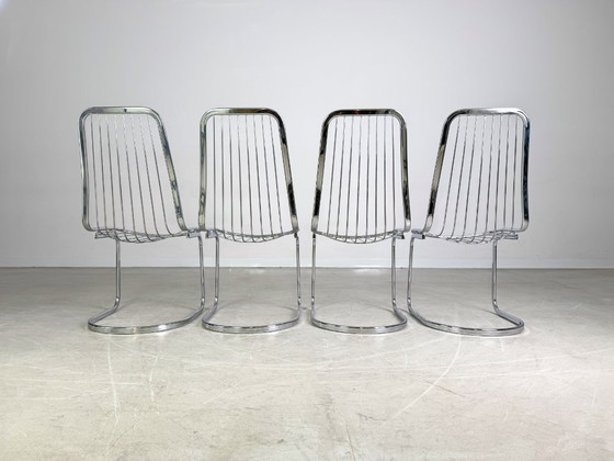 Image 1 of Set of 4 Gastone Rinaldi chairs, vintage design, Flynn, Italy, 1970