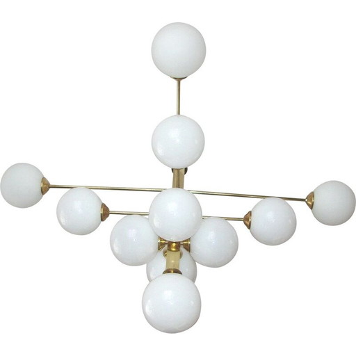 Vintage brass chandelier, 1970